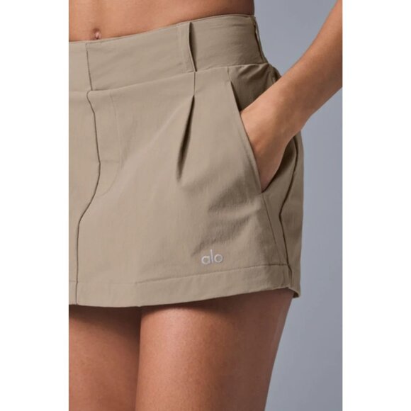 ALO Yoga Fan Club Mini Skirt in Gravel - Picture 2 of 6